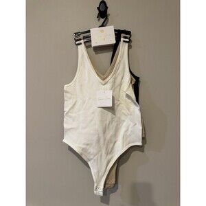 Gypsy + Jade Womens Solid Bodysuit 3-Pack L/XL Ivory/Sand/Black